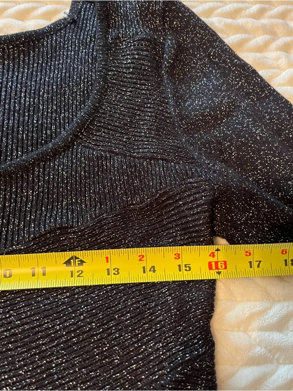 White House black market, midnight, black sparkle, sweater dress size Medium - Picture 6 of 9